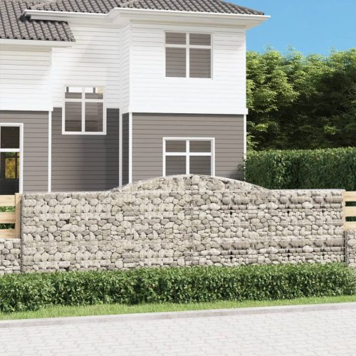 8 db íves horganyzott vas gabion kosár 400x30x120/140 cm