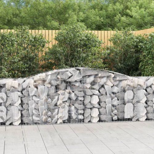 3 db íves horganyzott vas gabion kosár 400x50x80/100 cm