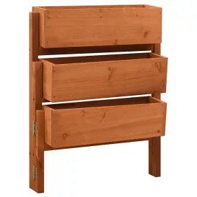   narancssárga tömör fenyőfa összecsukható kerti ültetőláda 60x14x75 cm
