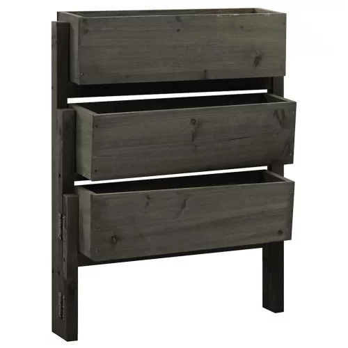 vidaXL szürke tömör fenyőfa összecsukható kerti ültetőláda 60x14x75 cm