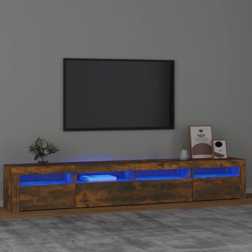 Füstös tölgyszínű TV-szekrény LED-lámpákkal 240x35x40 cm