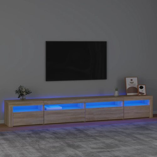 Sonoma-tölgy színű TV-szekrény LED-lámpákkal 270x35x40 cm