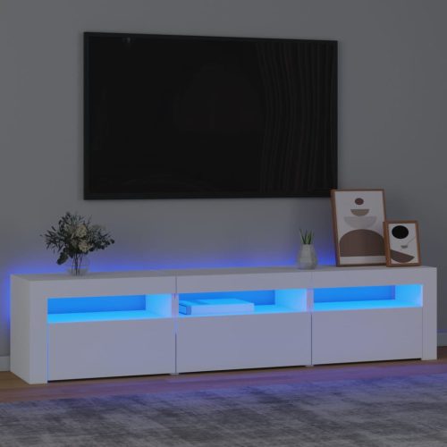 fehér TV-szekrény LED-lámpákkal 180x35x40 cm