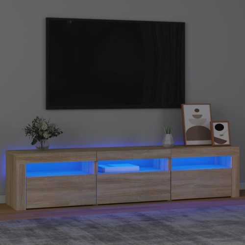 sonoma tölgy színű TV-szekrény LED-lámpákkal 180x35x40 cm