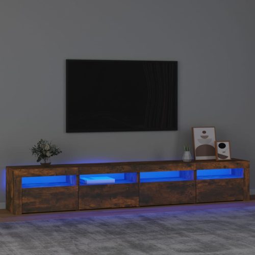 Füstös tölgyszínű TV-szekrény LED-lámpákkal 240x35x40 cm