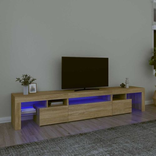vidaXL sonoma tölgy színű TV-szekrény LED-lámpákkal 215x36,5x40 cm
