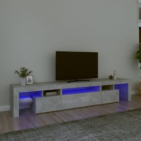   vidaXL betonszürke TV-szekrény LED lámpákkal 215x36,5x40 cm