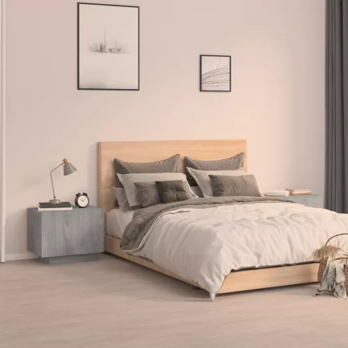 szürke sonoma színű szerelt fa éjjeliszekrény 100 x 35 x 40 cm