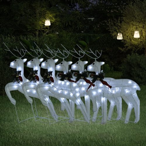 6 db karácsonyi rénszarvas 120 fehér LED-del