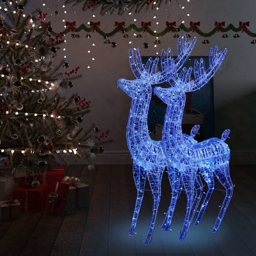 2 db kék XXL akril karácsonyi rénszarvas 250 LED 180 cm