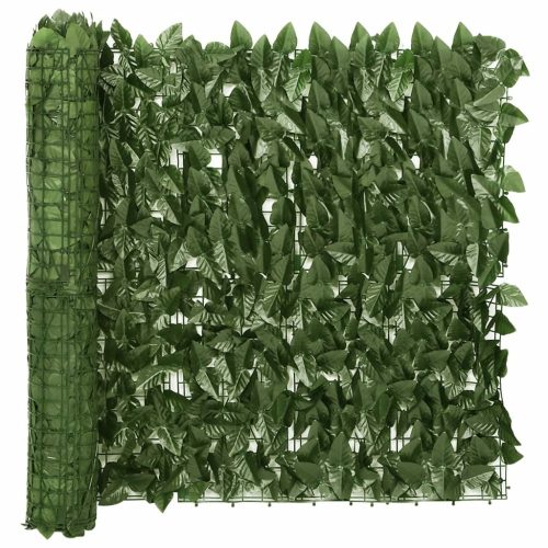  sötétzöld leveles erkélyparaván 300 x 75 cm