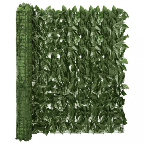 sötétzöld leveles erkélyparaván 600 x 100 cm