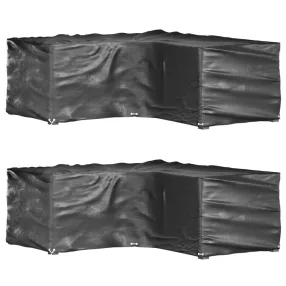   2 db L-alakú kerti bútorhuzat 16 fűzőlyukkal 215 x 215 x 70 cm
