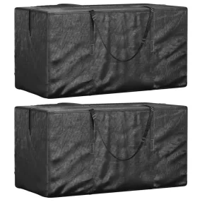   2 db fekete polietilén kerti párnatároló zsák 150 x 75 x 75 cm