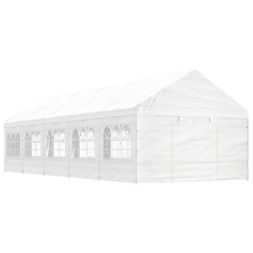 fehér polietilén pavilon tetővel 11,15 x 4,08 x 3,22 m