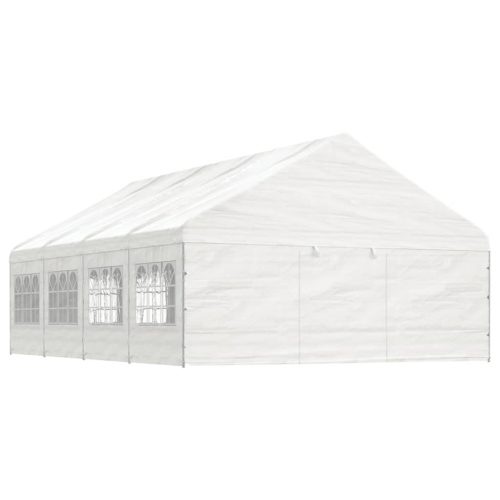 fehér polietilén pavilon tetővel 8,92 x 5,88 x 3,75 m