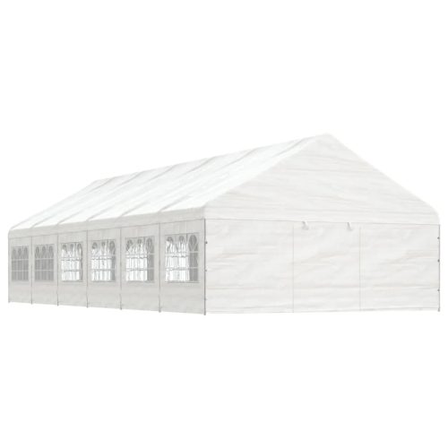 fehér polietilén pavilon tetővel 13,38 x 5,88 x 3,75 m