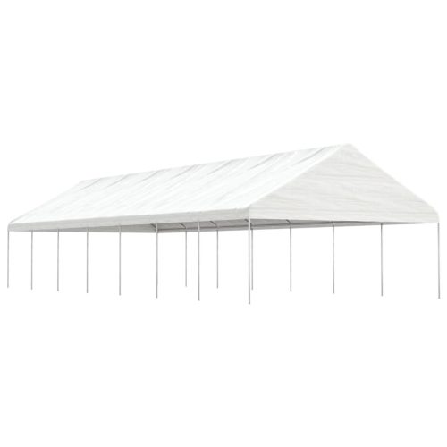 fehér polietilén pavilon tetővel 15,61 x 5,88 x 3,75 m