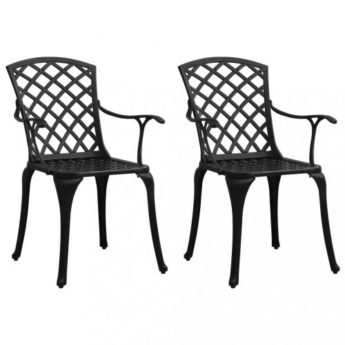 2 db fekete öntött alumínium kerti szék