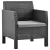 Antracitszürke rattan kerti szék párnával 63 x 65 x 76 cm PP rattan