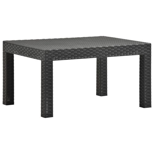 antracitszürke PP rattan kerti asztal 58 x 58 x 41 cm