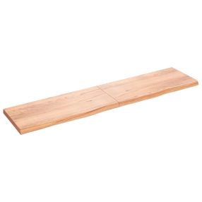   világosbarna kezelt tömör tölgyfa asztallap 220x50x(2-6) cm