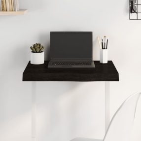   sötétbarna kezelt tömör tölgyfa asztallap 60x50x(2-6) cm