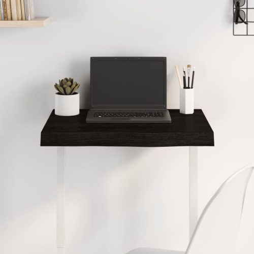 sötétbarna kezelt tömör tölgyfa asztallap 60x50x(2-6) cm