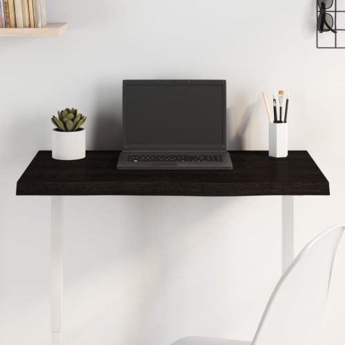 sötétbarna kezelt tömör tölgyfa asztallap 80x50x(2-4) cm