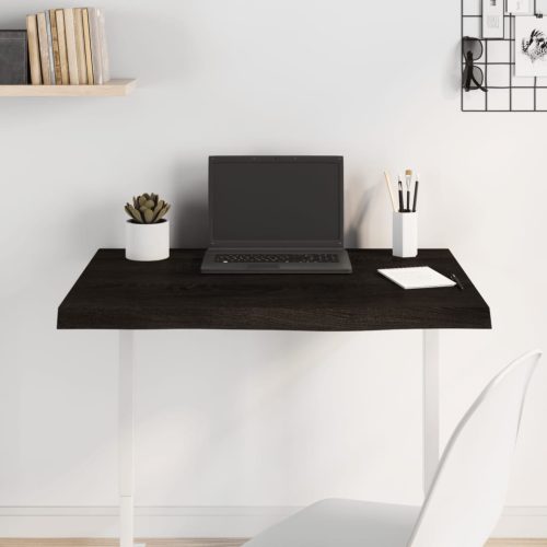 sötétbarna kezelt tömör tölgyfa asztallap 80x60x(2-6) cm