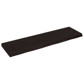   sötétbarna kezelt tömör tölgyfa asztallap 140x40x(2-6) cm