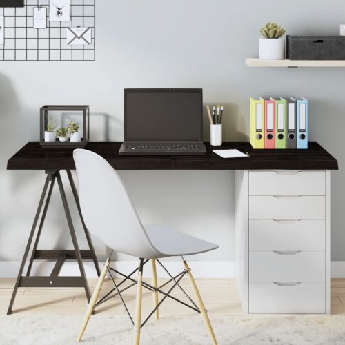 sötétbarna kezelt tömör tölgyfa asztallap 140x50x(2-4) cm