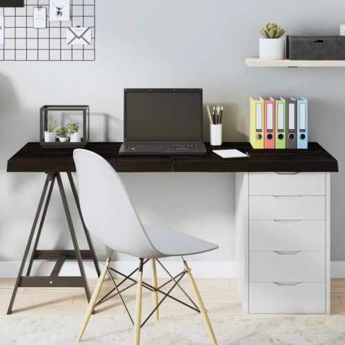 sötétbarna kezelt tömör tölgyfa asztallap 140x50x(2-6) cm