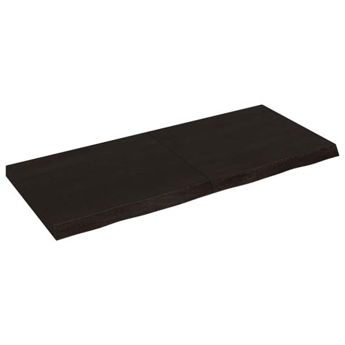 sötétbarna kezelt tömör tölgyfa asztallap 140x60x(2-6) cm
