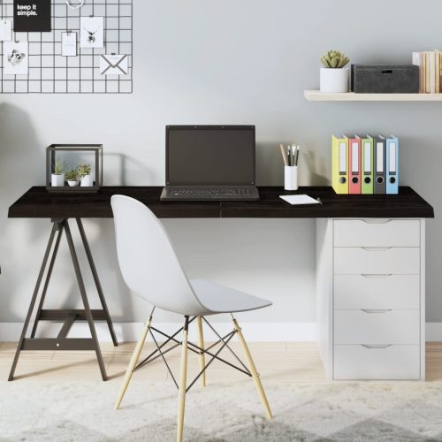 sötétbarna kezelt tömör tölgyfa asztallap 160x50x(2-4) cm