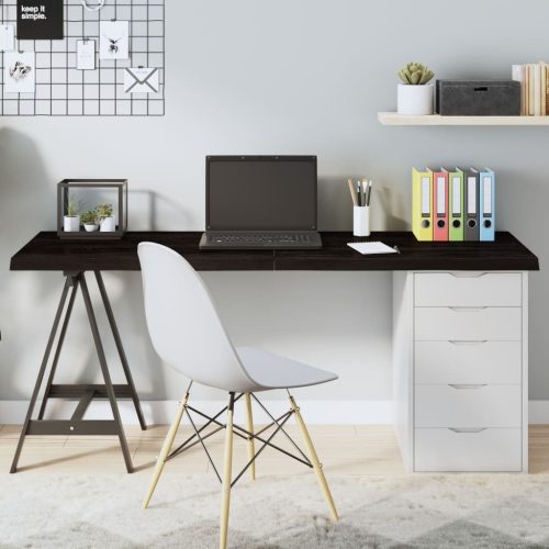 sötétbarna kezelt tömör tölgyfa asztallap 160x60x(2-4) cm