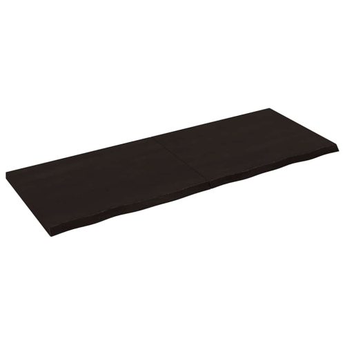sötétbarna kezelt tömör tölgyfa asztallap 160x60x(2-4) cm