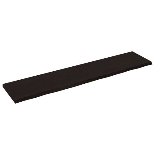sötétbarna kezelt tömör tölgyfa asztallap 180x40x(2-4) cm