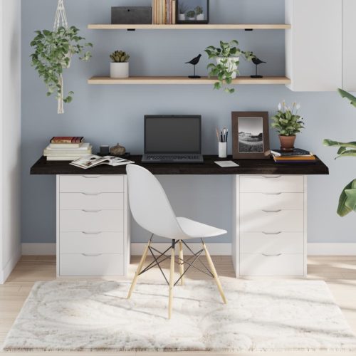 sötétbarna kezelt tömör tölgyfa asztallap 180x50x(2-4) cm