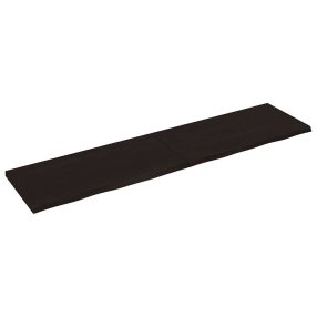   sötétbarna kezelt tömör tölgyfa asztallap 200x50x(2-4) cm