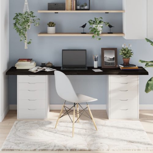 sötétbarna kezelt tömör tölgyfa asztallap 200x50x(2-4) cm