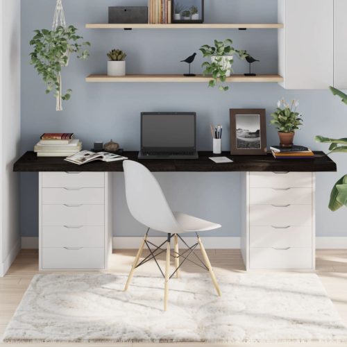 sötétbarna kezelt tömör tölgyfa asztallap 200x50x(2-6) cm