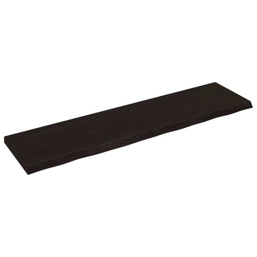 sötétbarna kezelt tömör tölgyfa asztallap 200x50x(2-6) cm