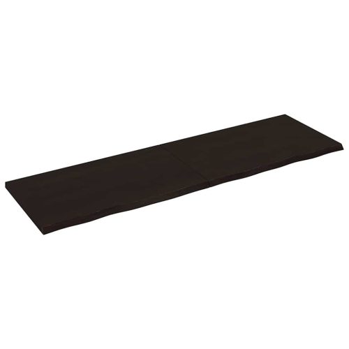 sötétbarna kezelt tömör tölgyfa asztallap 200x60x(2-4) cm