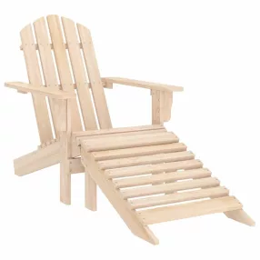 Tömör fenyőfa kerti Adirondack szék zsámollyal