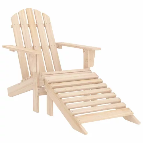 Tömör fenyőfa kerti Adirondack szék zsámollyal