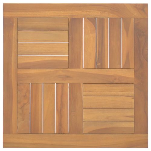 négyzet alakú tömör tíkfa asztallap 50 x 50 x 2,5 cm