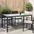 Fekete polyrattan és edzett üveg kerti asztal 150 x 90 x 75 cm