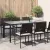 Barna polyrattan és edzett üveg kerti asztal 190 x 90 x 75 cm