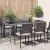 Szürke polyrattan és edzett üveg kerti asztal 190 x 90 x 75 cm